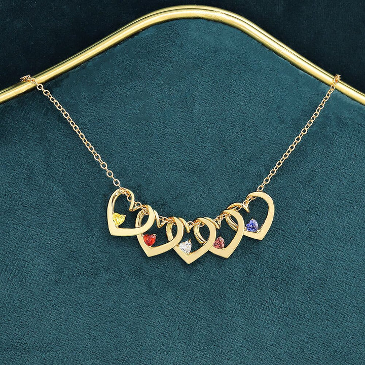 Olivenorma Mom Family Crystal Heart Birthstone Pendant Necklace - image 4