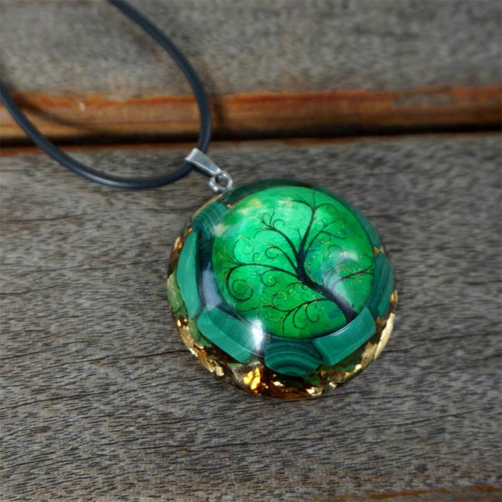 Olivenorma Natural Malachite Tree Of Life Necklace - image 2