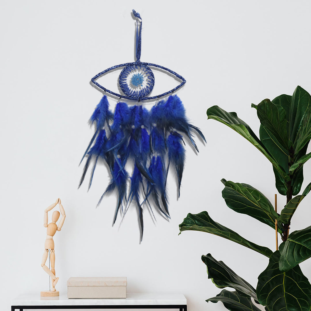 Olivenorma Blue Evil Eye Feather Dream Catcher - image 11