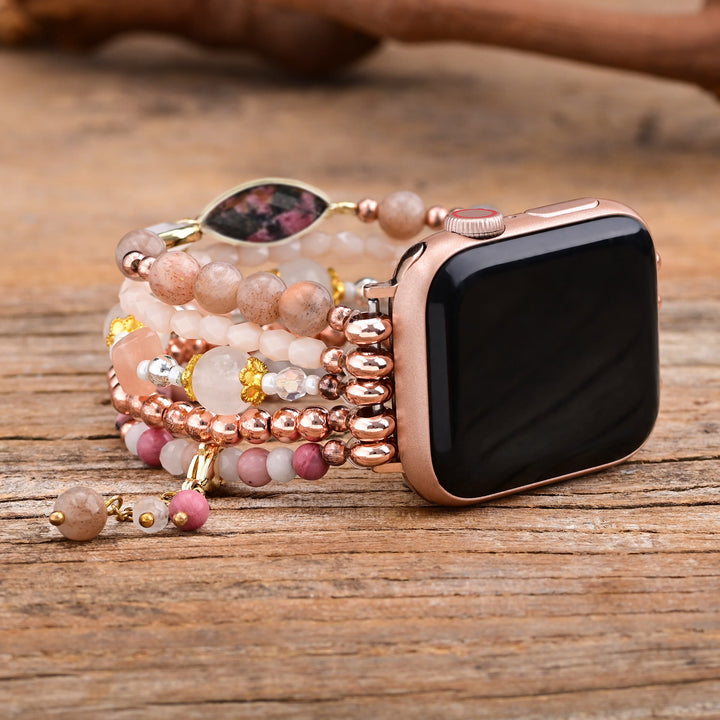 Olivenorma Pink Opal Apple Watch Bracelet - Pink Opal&Rose Quartz&Rhodonite - 42-45mm - Medium - image 0