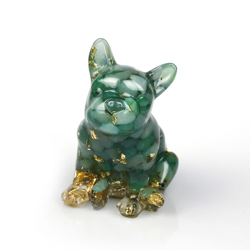 Olivenorma Crystal French Bulldog Gemstone Decoration - Green Aventurine - image 10