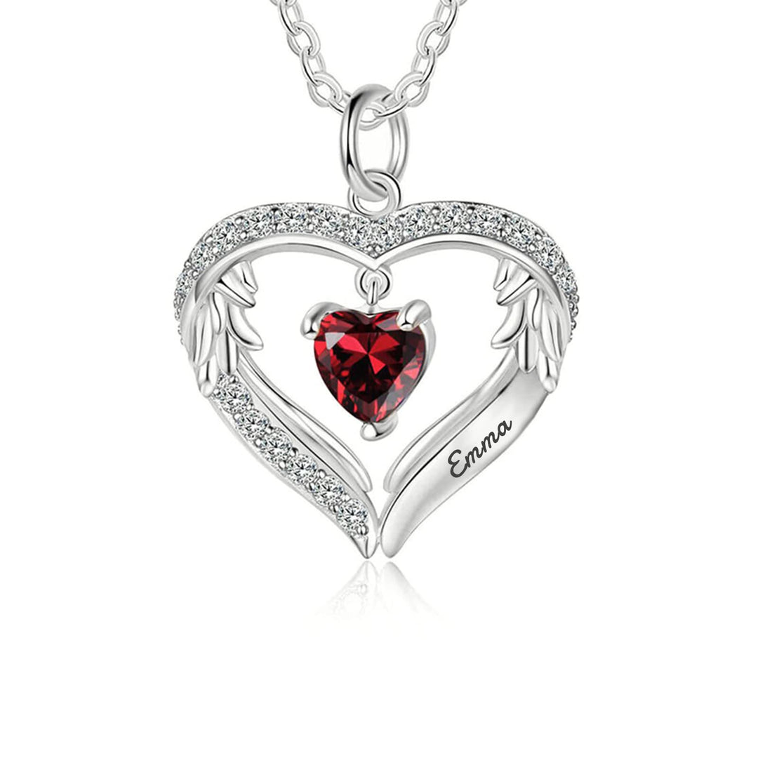 Olivenorma Personalized Birthstone Engraved Name Gift CZ Necklace - image 1