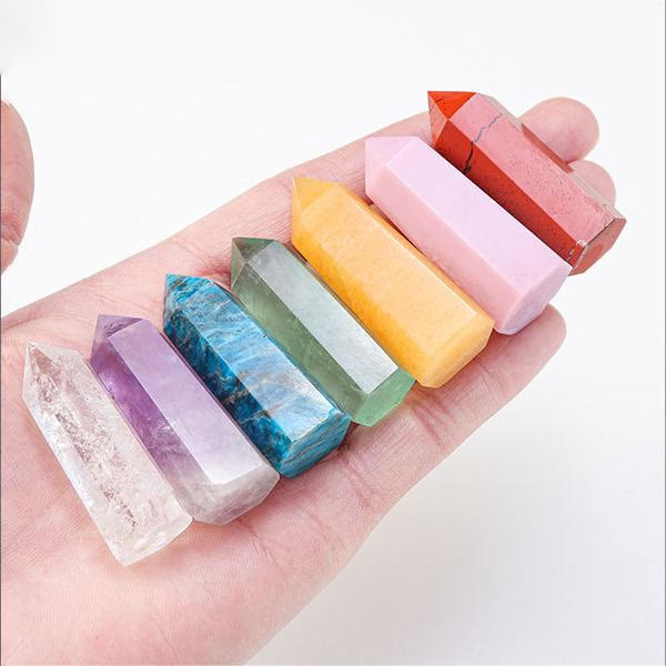 Olivenorma Chakra Raw Stone Decoration Set Crystal Wands - image 5