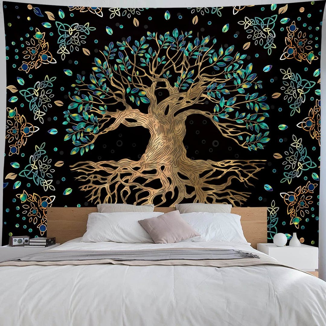 Olivenorma Life Of Tree Wall Hanging Black Green Tapestry - image 2