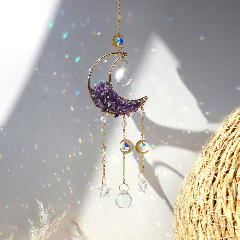 Olivenorma Moon Crystal Hourglass Wind Chime Suncatcher - image 2