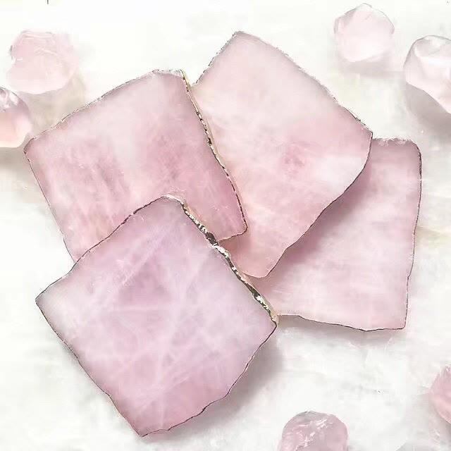 Olivenorma Rose Quartz Coaster Gemstone Decoration - image 4