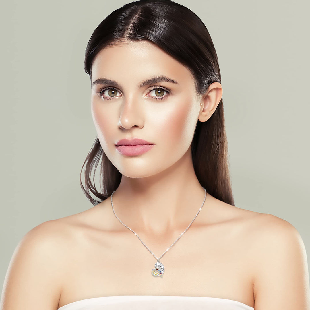 Olivenorma Mothers Birthstones Half Diamond Heart Necklace - image 11