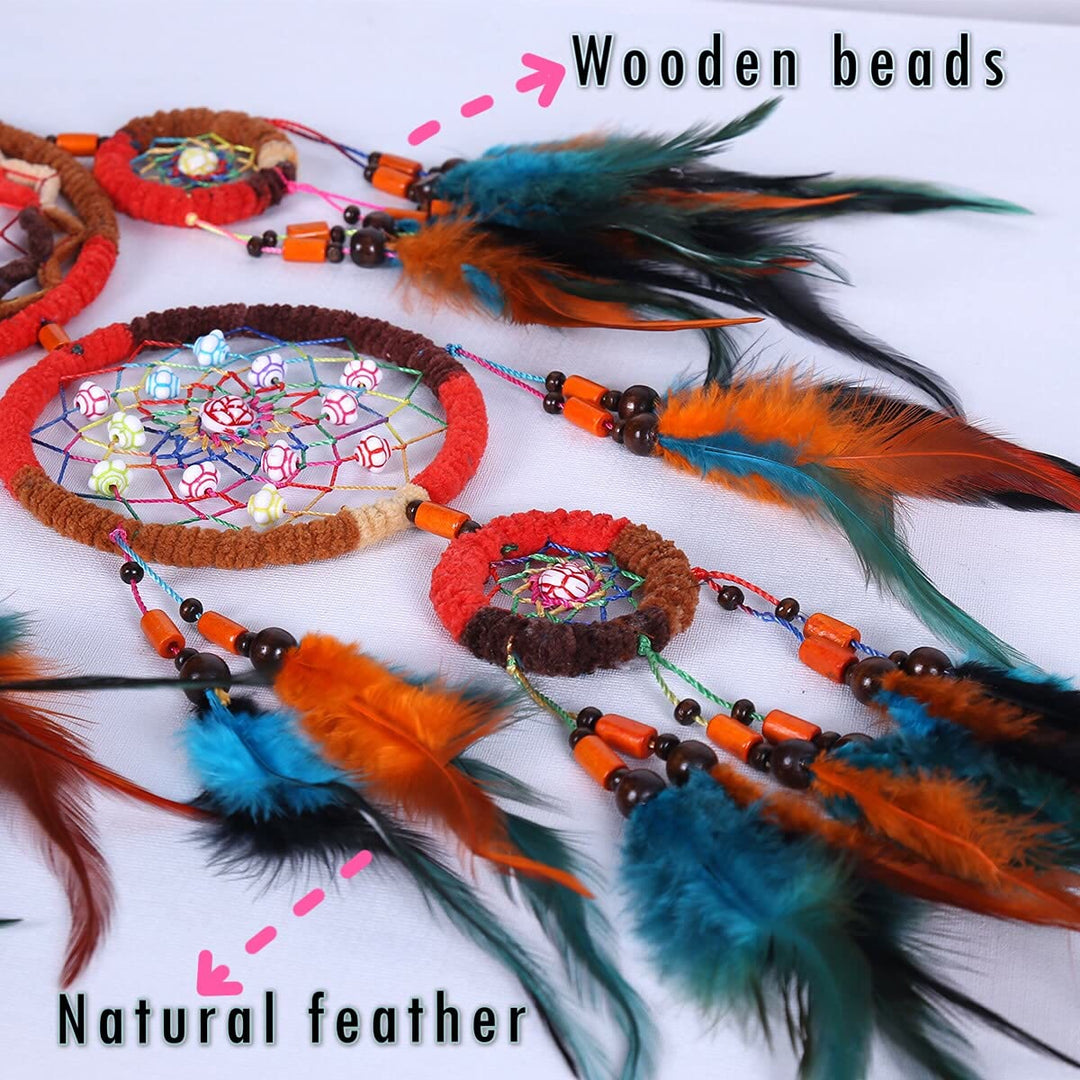 Olivenorma Handmade Wooden Beads Feather Dream Catcher - image 4