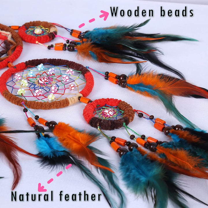 Olivenorma Handmade Wooden Beads Feather Dream Catcher - image 4
