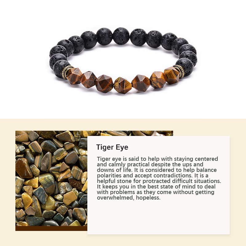 Tiger Eye With Lava Stone Protection Bracelet - image 4