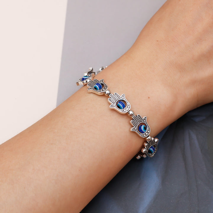 Olivenorma Natural Turquoise Evil Eye Hamsa Bracelet - image 2