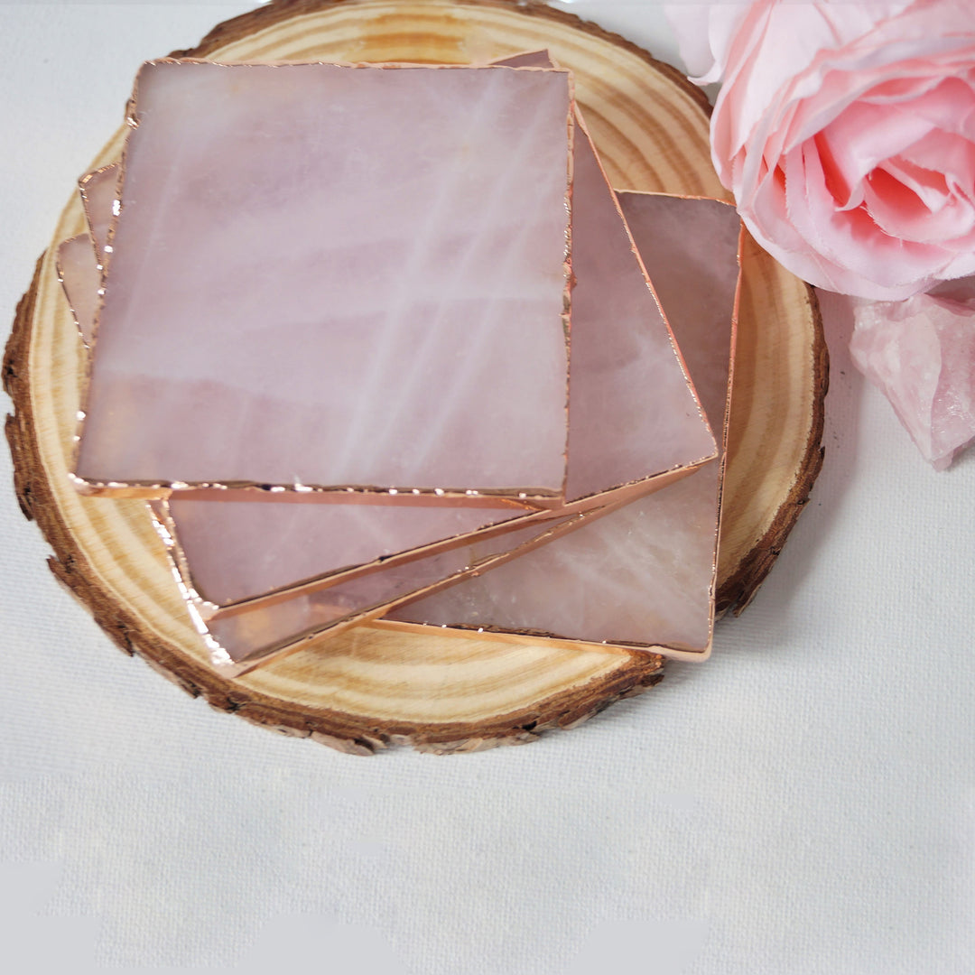 Olivenorma Rose Quartz Coaster Gemstone Decoration - image 11