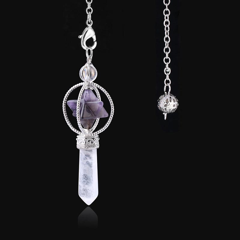 Natural Crystal Stone Pendulum - Amethyst - image 5