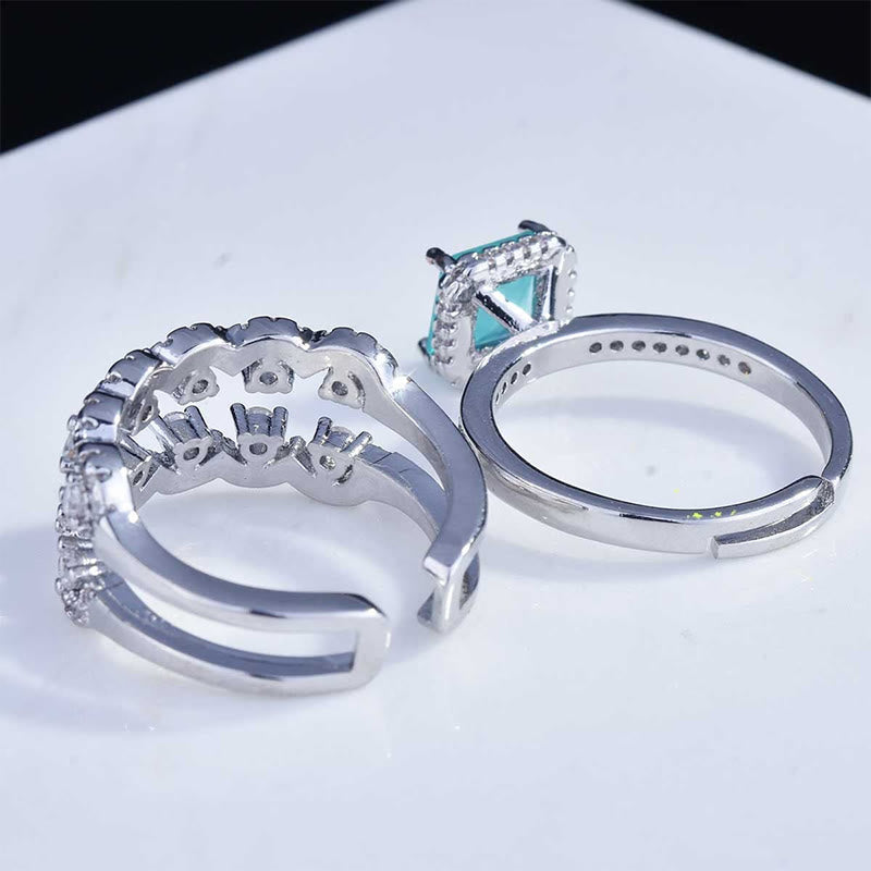 Olivenorma Paraiba Tourmaline 2 PCS Ring Set - image 4