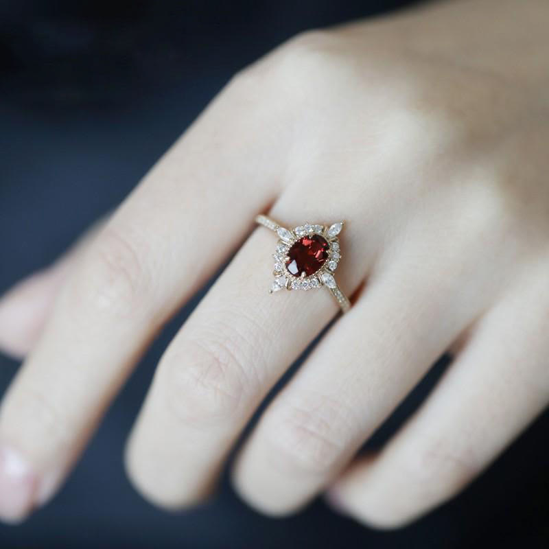 Olivenorma Vintage Ruby "Miss Rose" Atmosphere Ring - image 3