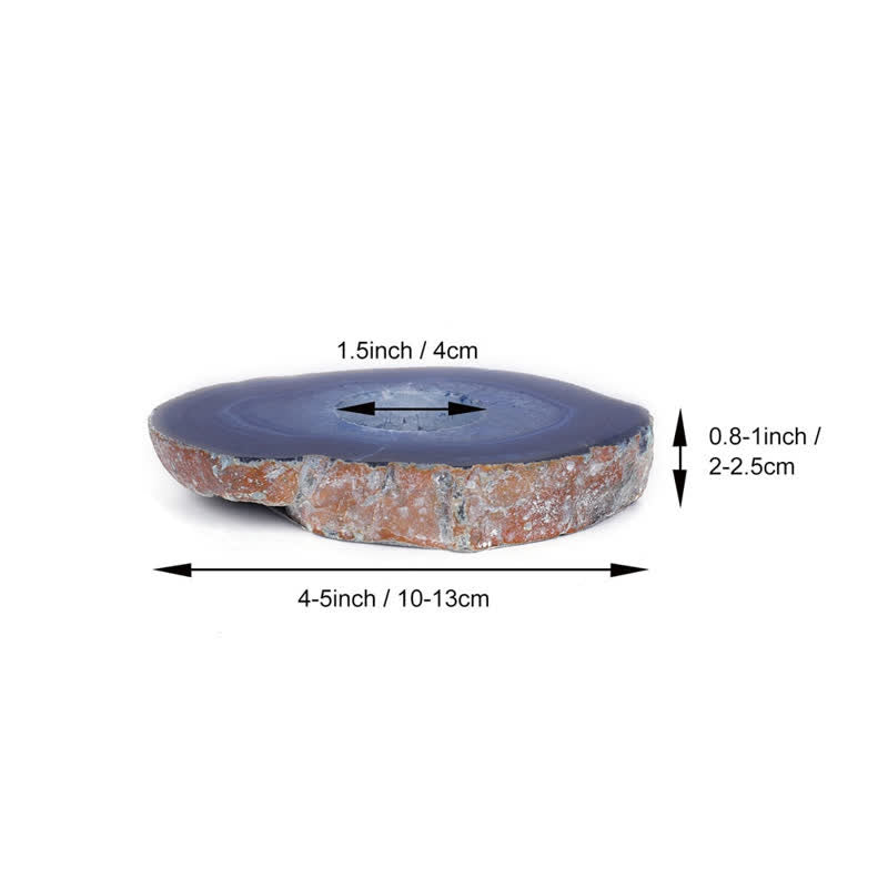 Natural Blue Agate Slice Candle Holder - image 6