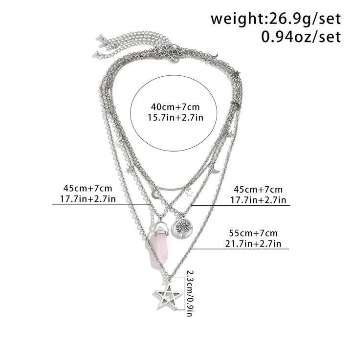 Olivenorma Natural Stone Tree of Life Evil Eye Pendant Necklace Set - image 3