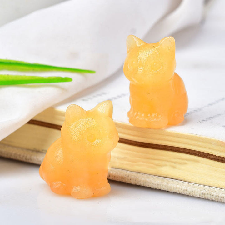 Olivenorma Crystal Kitten Stone Carving Crafts Gemstone Decoration - image 3