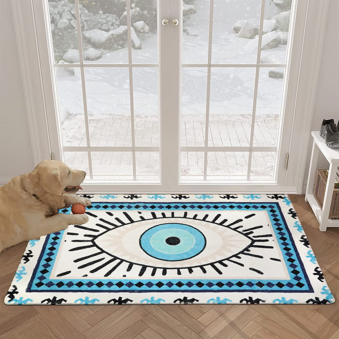 Olivenorma Blue Evil Eye Antibacterial Washable Rugs Carpet - image 2