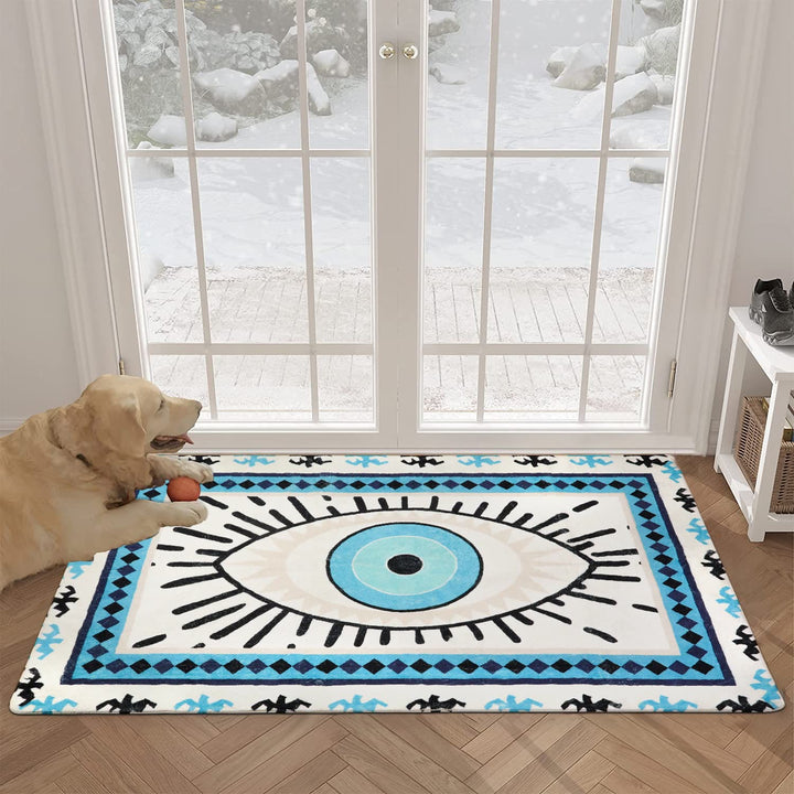 Olivenorma Blue Evil Eye Antibacterial Washable Rugs Carpet - image 2