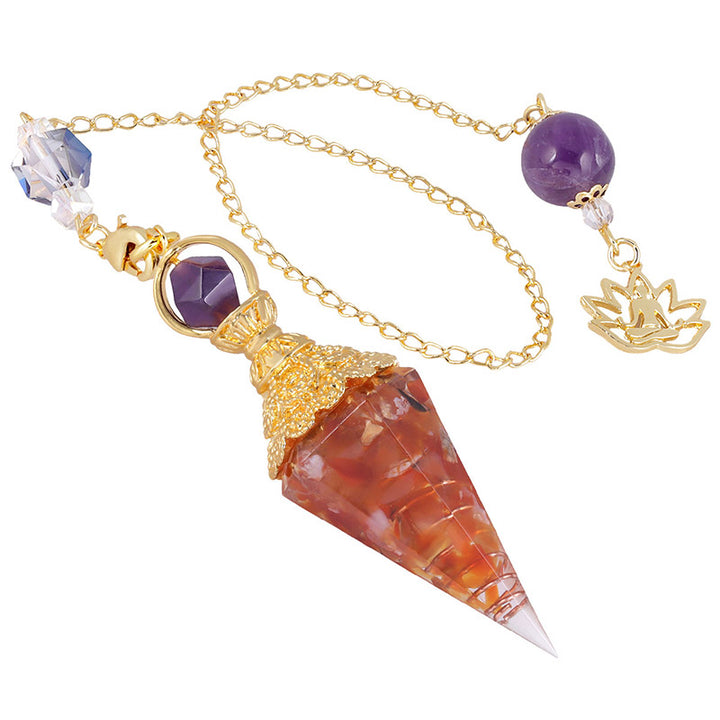 Natural Crystal Stone Pendulum - Red Agate - image 14