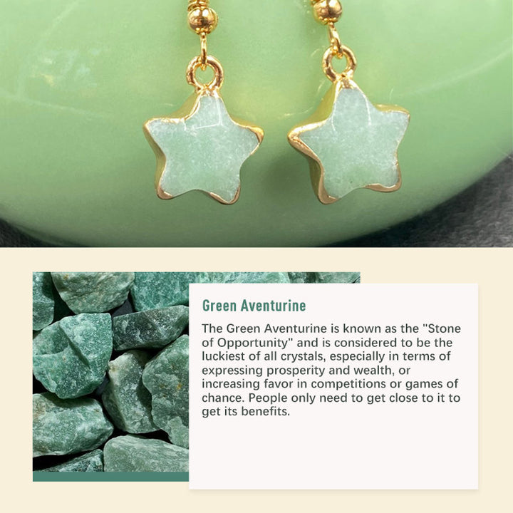 Natural Crystal Stone Earrings - Green Aventurine - image 6