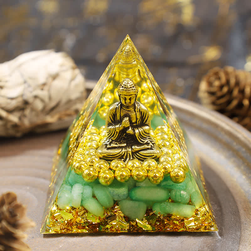 Olivenorma Green Aventurine With Buddha Orgone Pyramid - image 1