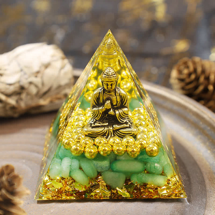 Olivenorma Green Aventurine With Buddha Orgone Pyramid - image 1