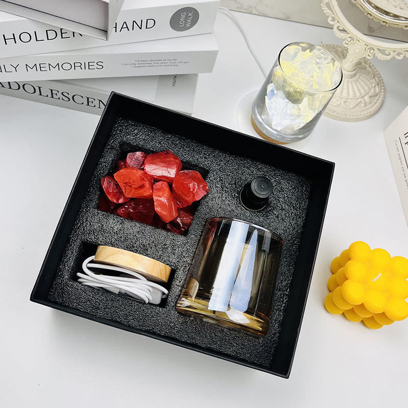Olivenorma Flameless Diffuser Gift Box Crystal Aromatherapy Lamp - Red Quartz - Ocean - image 7