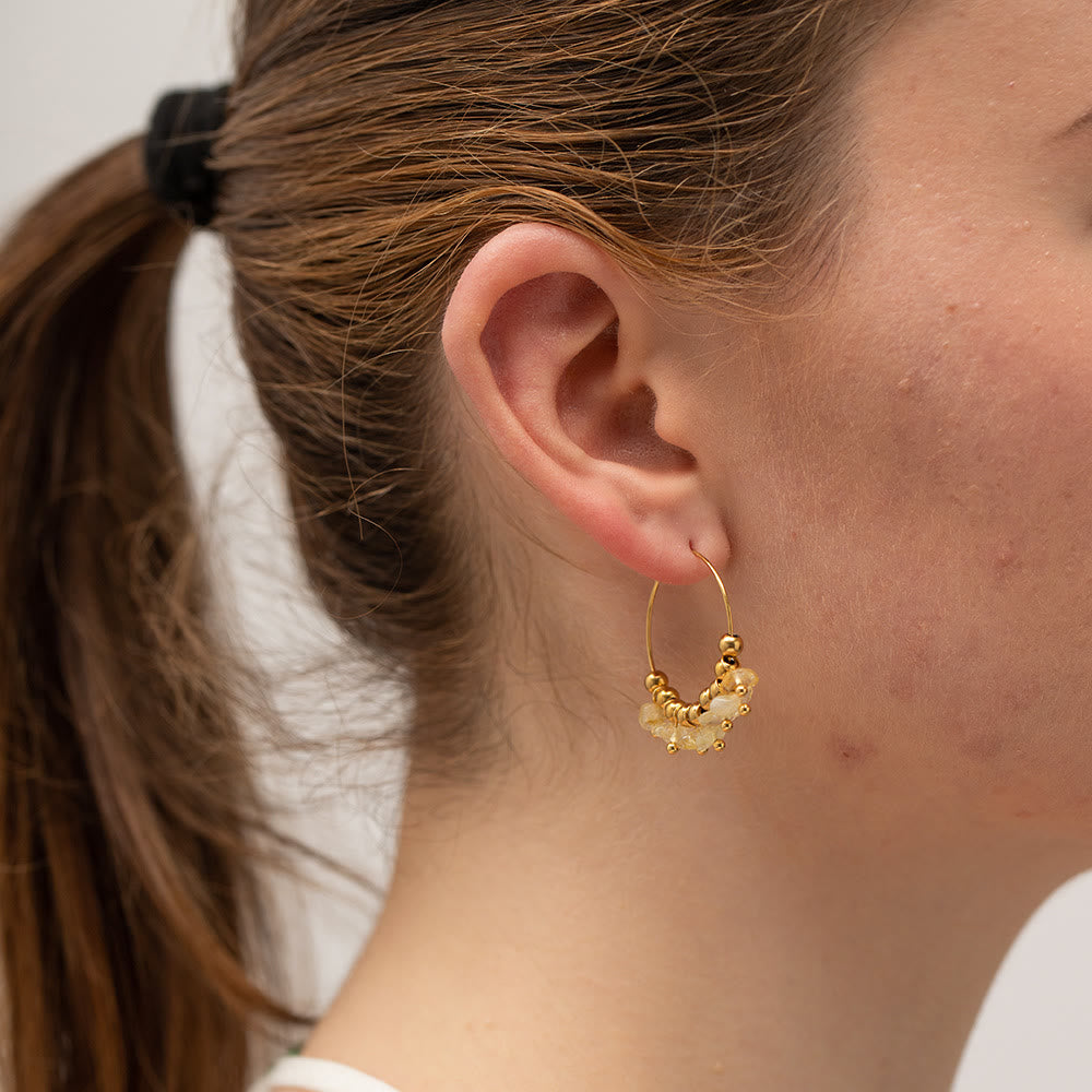 Olivenorma Natural Gravel Stainless Steel Earrings - image 9