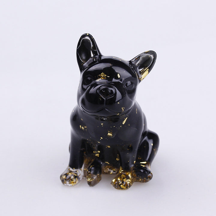 Olivenorma Natural Stone Puppy Decoration - Obsidian-Bulldog - image 13