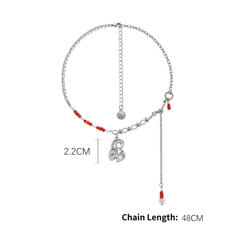 Olivenorma Moonstone Zodiac Pendant Alloy Necklace - Capricorn - image 15
