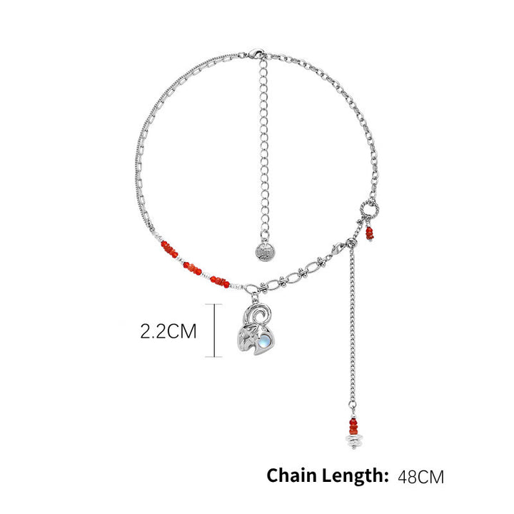Olivenorma Moonstone Zodiac Pendant Alloy Necklace - Capricorn - image 15