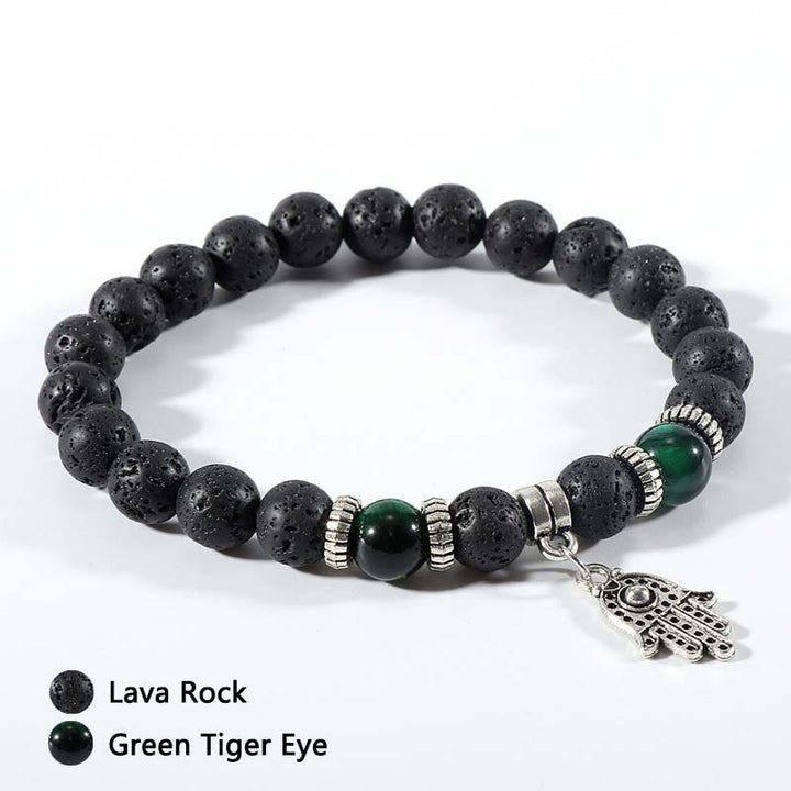 Malachite Tiger Eye Lava Stone Bracelet - Green Tiger Eye - image 6