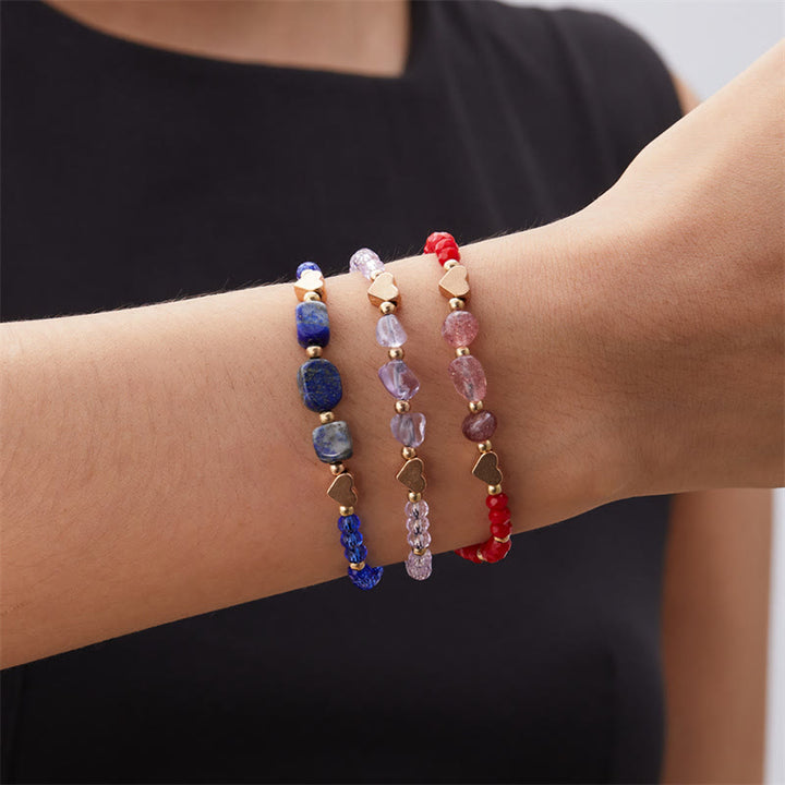 Olivenorma Irregular Natural Gravel Love Beaded Braided Bracelet - image 14