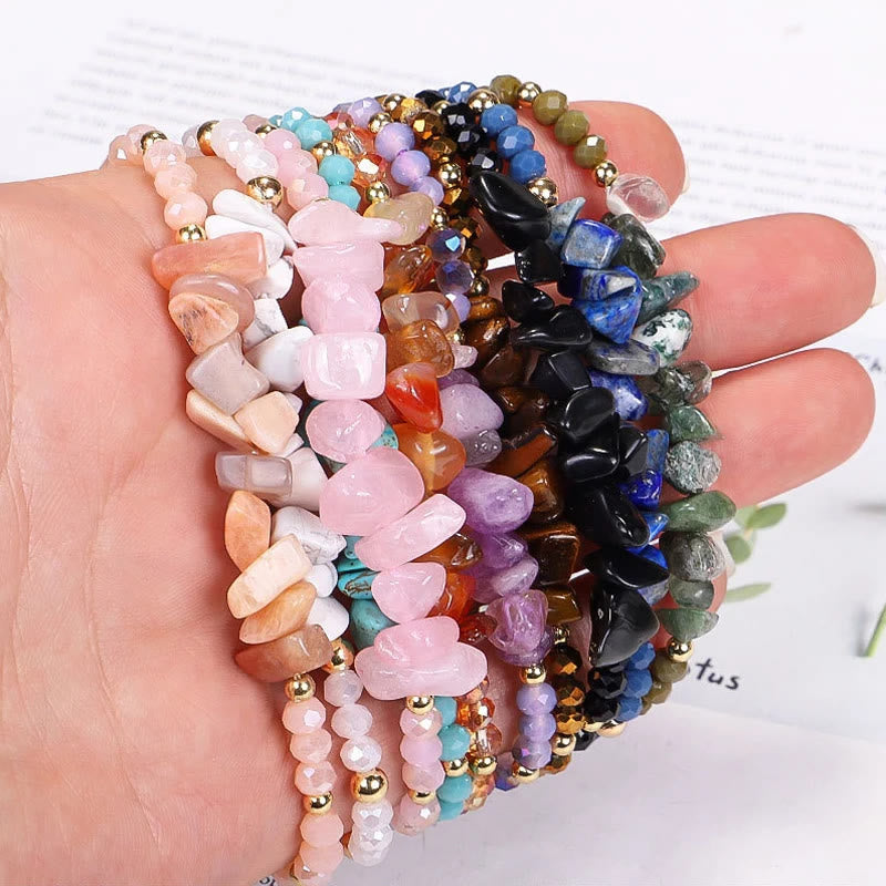 Olivenorma Bohemian Crystal Gravel String Bracelet - image 28