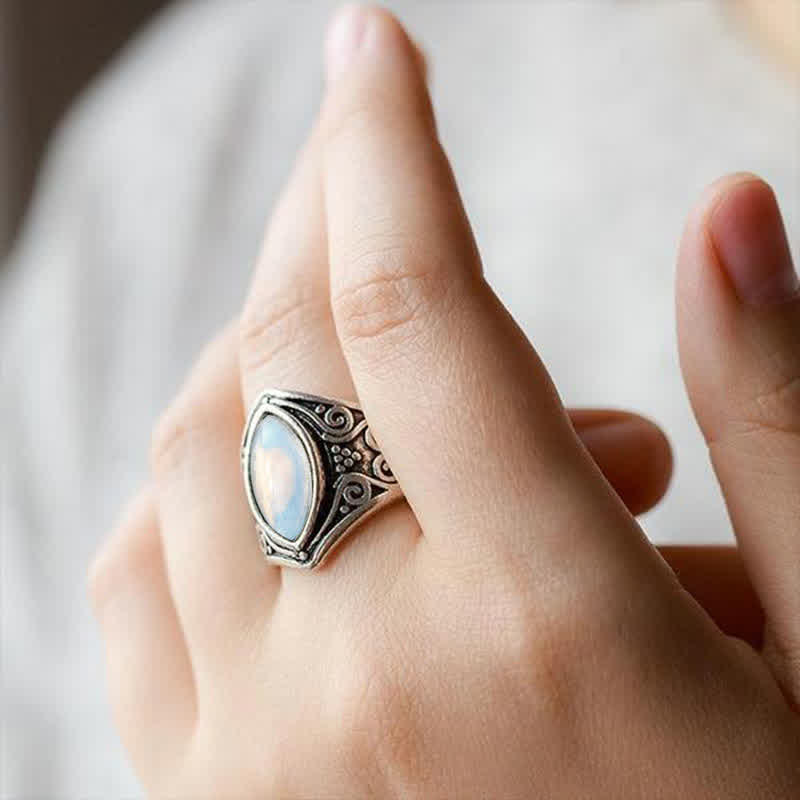 Olivenorma Moonstone Healing Protection Ring - image 2