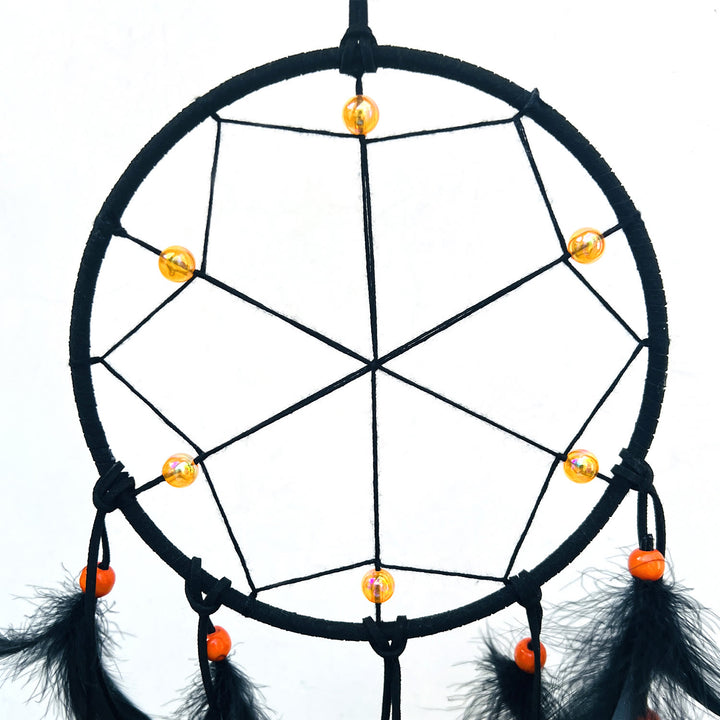 Olivenorma Black Feather Orange Beads Halloween Dream Catcher - image 3