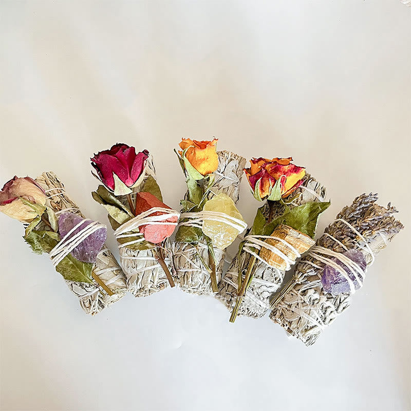 Olivenorma Natural Crystal Plant Rose Dried Flowers White Sage - image 11