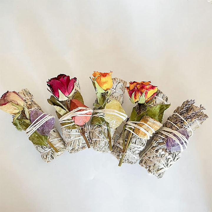 Olivenorma Natural Crystal Plant Rose Dried Flowers White Sage - image 11
