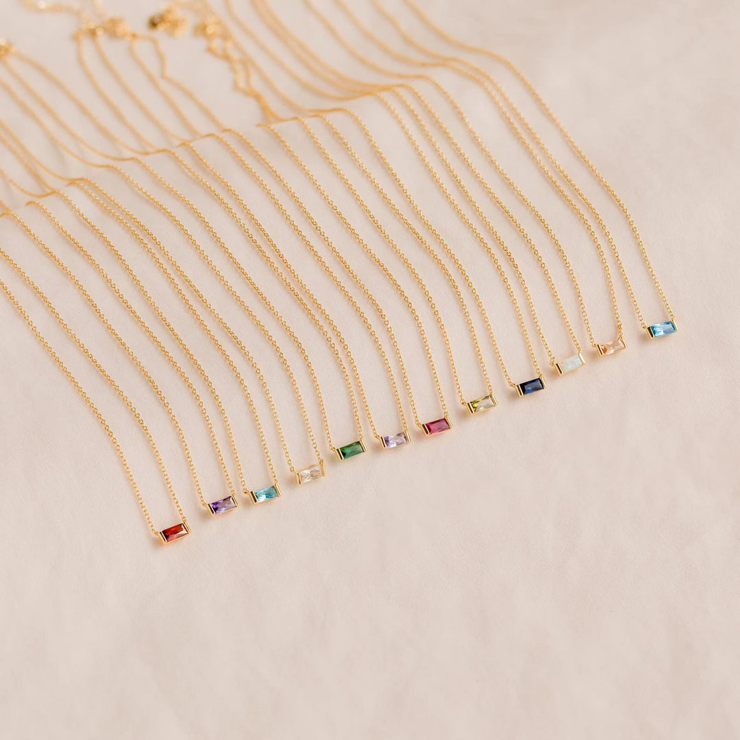 Olivenorma Simple Rectangular Birthstone Pendant Stainless Steel  Gift Card Necklace - image 44