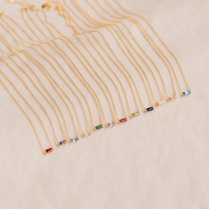 Olivenorma Simple Rectangular Birthstone Pendant Stainless Steel  Gift Card Necklace - image 44