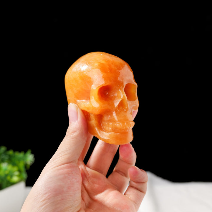 Olivenorma 3inch Yellow Aventurine Skull Head Gemstone Decoration - image 2