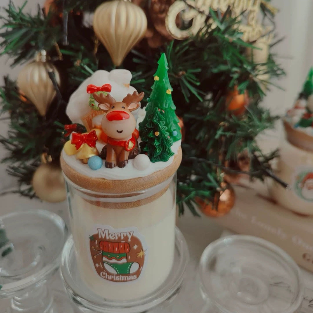 Olivenorma Christmas Santa Decor Candle - Cup Elk Christmas Tree-6.5*14cm - image 18