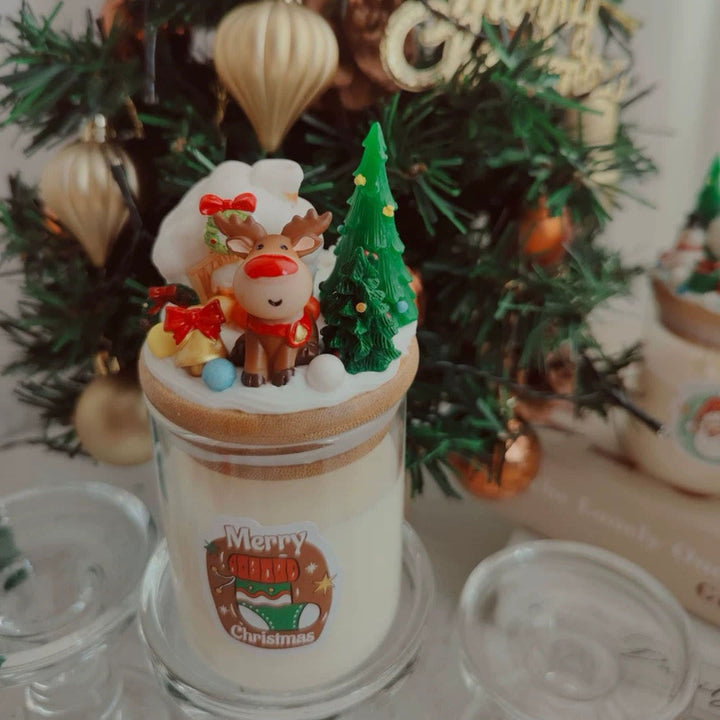 Olivenorma Christmas Santa Decor Candle - Cup Elk Christmas Tree-6.5*14cm - image 18