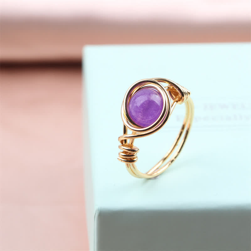 Wire Wrapped Healing Crystal Ring - Amethyst - image 5