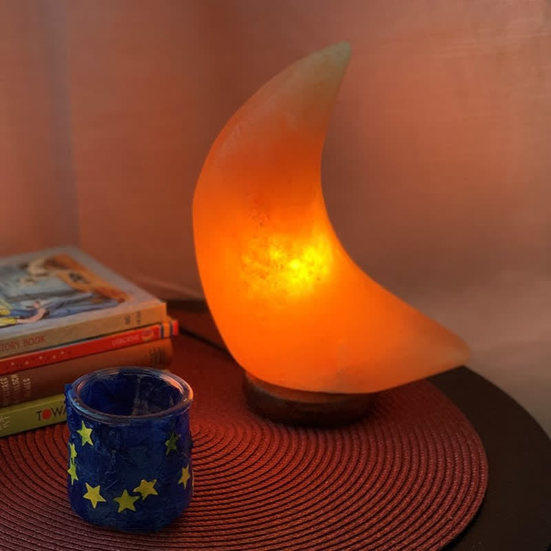 Olivenorma Crescent Moon Shape Himalayan Pink Salt Lamp - image 1