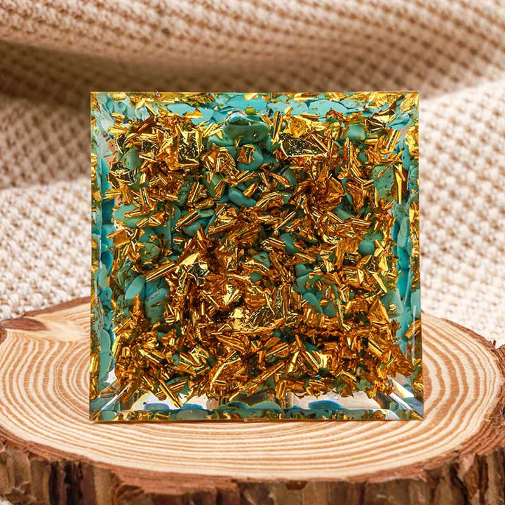 Olivenorma Buddha With Natural Turquoise Balance Orgone Pyramid - image 4