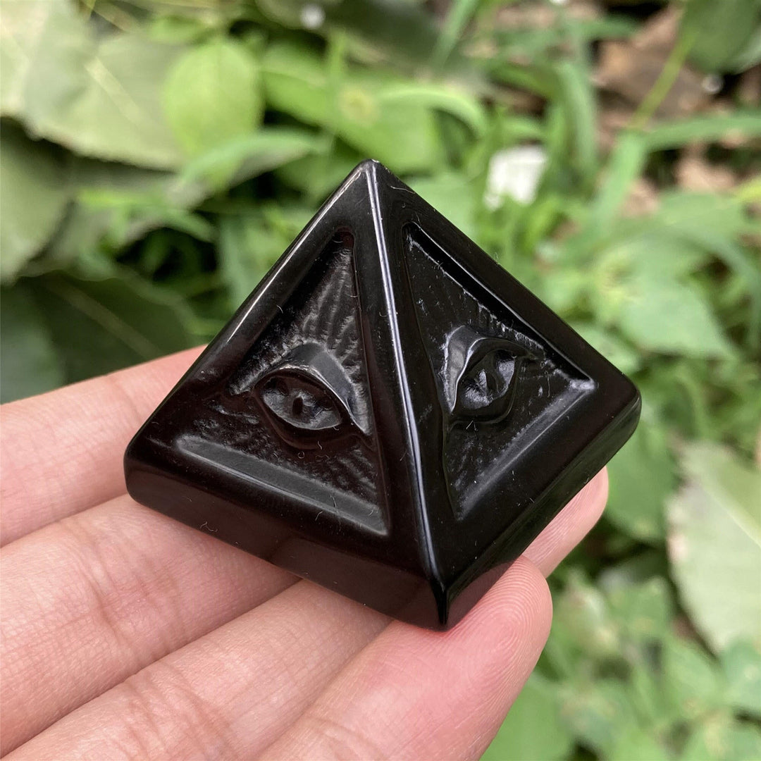 Olivenorma Obsidian Orgone Pyramid Gemstone Decoration - image 6