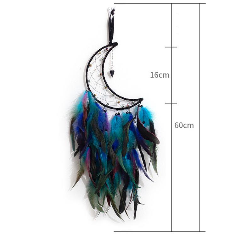 Olivenorma Blue Sandstone Pendant Moon Feather Dream Catcher - image 5